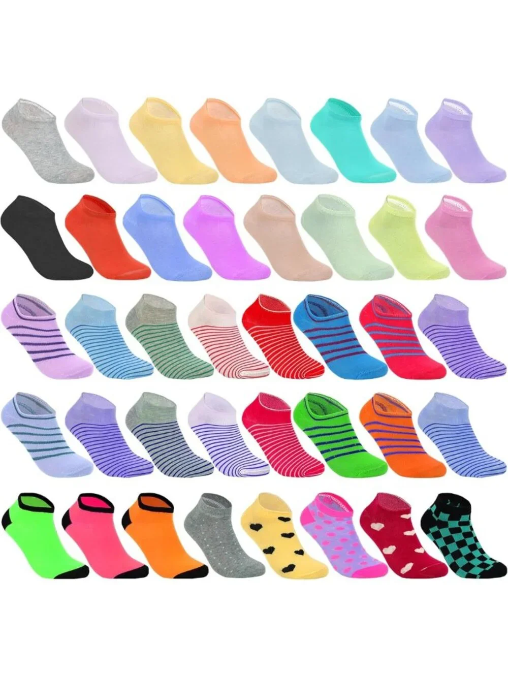 100 Pairs Women's Low Cut Ankle Socks - Bulk Value Pack for Donations & Everyday